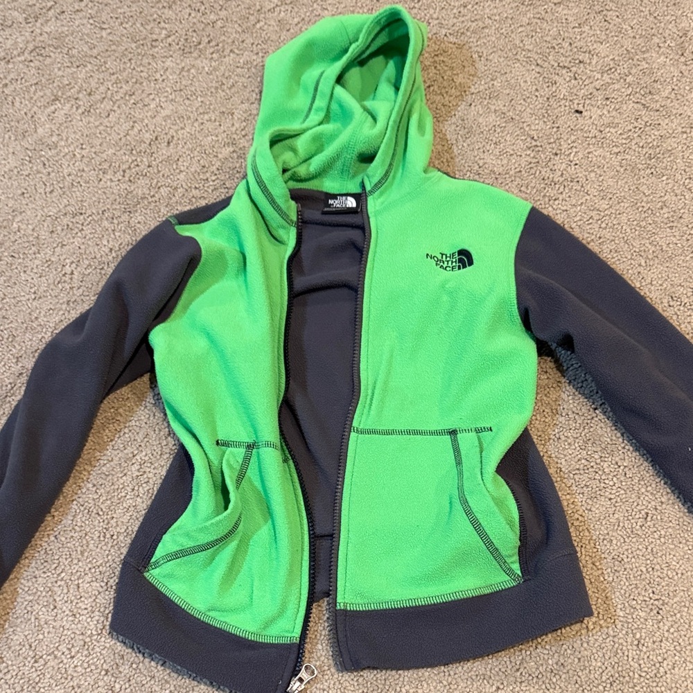 The North Face Kids Lime and Charcoal Jacket
